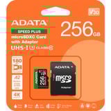 ADATA Speed Plus 256 GB MicroSDXC Clase 10, Tarjeta de memoria 256 GB, MicroSDXC, Clase 10, 180 MB/s, 160 MB/s, Class 3 (U3)