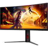 AOC G4 CU34G4 pantalla para PC 86,4 cm (34") 3440 x 1440 Pixeles Wide Quad HD LED Negro, Rojo, Monitor de gaming negro (mate), 86,4 cm (34"), 3440 x 1440 Pixeles, Wide Quad HD, LED, 1 ms, Negro, Rojo