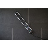 Brennenstuhl Regleta Premium-Protect-Line de 6 tomas negro/Aluminio