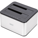 Digitus Estación de acoplamiento para disco duro SATA dual plateado/Negro