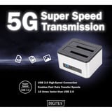 Digitus Estación de acoplamiento para disco duro SATA dual plateado/Negro