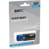 Emtec B110 Click Easy 3.2 unidad flash USB 32 GB USB tipo A 3.2 Gen 2 (3.1 Gen 2) Negro, Azul, Lápiz USB azul/Negro, 32 GB, USB tipo A, 3.2 Gen 2 (3.1 Gen 2), 20 MB/s, Deslizar, Negro, Azul
