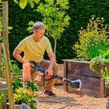 GARDENA Limpiador múltiple a batería AquaBrush Patio 18V P4A solo, Detergentes para suelos duros gris/Turquesa