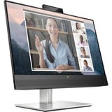 HP Monitor de videoconferencia FHD E24mv G4, Monitor LED negro/Plateado, 60,5 cm (23.8"), 1920 x 1080 Pixeles, Full HD, LCD, 5 ms, Negro, Plata