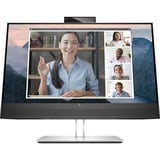 HP Monitor de videoconferencia FHD E24mv G4, Monitor LED negro/Plateado, 60,5 cm (23.8"), 1920 x 1080 Pixeles, Full HD, LCD, 5 ms, Negro, Plata