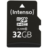 Intenso 32GB MicroSDHC Clase 10, Tarjeta de memoria 32 GB, MicroSDHC, Clase 10, 25 MB/s, Resistente a golpes, Resistente a la temperatura, Resistente al agua, A prueba de rayos X, Negro