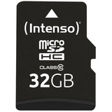 Intenso 32GB MicroSDHC Clase 10, Tarjeta de memoria 32 GB, MicroSDHC, Clase 10, 25 MB/s, Resistente a golpes, Resistente a la temperatura, Resistente al agua, A prueba de rayos X, Negro