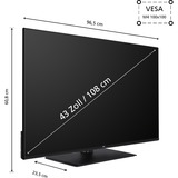 JVC LT-43VF5355 Televisor 109,2 cm (43") HD Smart TV Wifi Negro 250 cd / m², Televisor LED negro, 109,2 cm (43"), 1920 x 1080 Pixeles, HD, Smart TV, Wifi, Negro