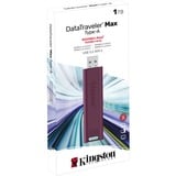 Kingston DataTraveler 1TB Max Type-A 1000R/900W USB 3.2 Gen 2, Lápiz USB Burdeos, 1 TB, USB tipo A, 3.2 Gen 2 (3.1 Gen 2), 1000 MB/s, Deslizar, Rojo