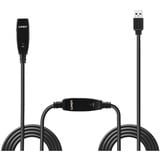 Lindy 43322 cable USB 15 m USB 3.2 Gen 1 (3.1 Gen 1) USB A Negro, Cable alargador negro, 15 m, USB A, USB A, USB 3.2 Gen 1 (3.1 Gen 1), 5000 Mbit/s, Negro