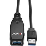 Lindy 43322 cable USB 15 m USB 3.2 Gen 1 (3.1 Gen 1) USB A Negro, Cable alargador negro, 15 m, USB A, USB A, USB 3.2 Gen 1 (3.1 Gen 1), 5000 Mbit/s, Negro