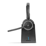 Lindy L118 Auricular de oficina inalámbrico con estación de carga, Auriculares con micrófono negro
