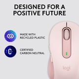 Logitech Signature M650 L, Ratón rosa, mano derecha, Óptico, Bluetooth, 4000 DPI, Rosa