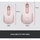 Logitech Signature M650 L, Ratón rosa, mano derecha, Óptico, Bluetooth, 4000 DPI, Rosa