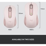 Logitech Signature M650 ratón mano derecha RF Wireless + Bluetooth Óptico 2000 DPI rosa, mano derecha, Óptico, RF Wireless + Bluetooth, 2000 DPI, Rosa