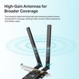 TP-Link Archer TX20E Interno WLAN / Bluetooth 1800 Mbit/s, Adaptador Wi-Fi Interno, Inalámbrico, PCI Express, WLAN / Bluetooth, 1800 Mbit/s, Negro
