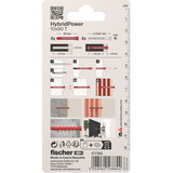fischer Taco de vástago largo HybridPower 10x90 T K, Pasador rojo/Gris
