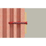 fischer Taco de vástago largo HybridPower 10x90 T K, Pasador rojo/Gris