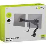 goobay Soporte doble para monitor Office, Soporte de monitor negro