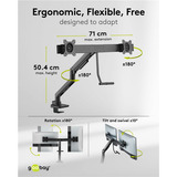 goobay Soporte doble para monitor Office, Soporte de monitor negro