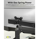 goobay Soporte doble para monitor Office, Soporte de monitor negro