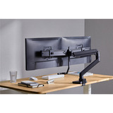 goobay Soporte doble para monitor Office, Soporte de monitor negro