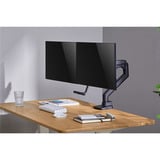 goobay Soporte doble para monitor Office, Soporte de monitor negro