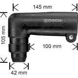 Bosch Cabezal de taladro angular SDS Plus, para martillos perforadores, Portabrocas negro
