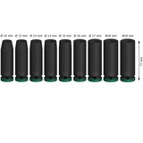 Bosch Juego de dados de impacto PRO 1/2", 9 piezas, Llave de tubo negro