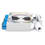 Digitus Caja de riel DIN LWL OS2 equipada con adaptador SC y pigtail, Caja de fíbra óptica 