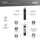 Digitus DN-170094 OnLine, UPS negro