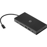 HP Concentrador multipuerto USB-C de viaje, Hub USB negro, Alámbrico, USB 3.2 Gen 1 (3.1 Gen 1) Type-C, 10,100,1000 Mbit/s, Negro, MicroSD (TransFlash), SD, China