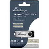 MediaRange USB Type-C 32 GB, Lápiz USB negro/Plateado
