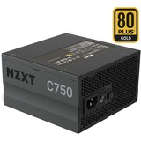 NZXT C750 80+ Gold 750W, Fuente de alimentación de PC negro