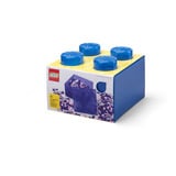 Room Copenhagen LEGO Storage Brick 4 Top Lid Glitter, Caja de depósito azul/Transparente
