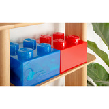 Room Copenhagen LEGO Storage Brick 4 Top Lid Glitter, Caja de depósito azul/Transparente