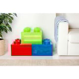 Room Copenhagen LEGO Storage Brick 4 Top Lid Glitter, Caja de depósito azul/Transparente