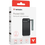 Verbatim Pocket SSD 1 TB USB Tipo C 3.2 Gen 2 (3.1 Gen 2) Negro, Gris, Unidad de estado sólido negro/Gris, 1 TB, USB Tipo C, 3.2 Gen 2 (3.1 Gen 2), 1000 MB/s, 10 Gbit/s, Negro, Gris