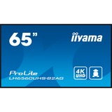 iiyama LH6560UHS-B2AG pantalla de señalización Pizarra de caballete digital 163,8 cm (64.5") LED Wifi 500 cd / m² 4K Ultra HD Negro Procesador incorporado Android 11 24/7, Pantalla de gran formato negro (mate), Pizarra de caballete digital, 163,8 cm (64.5"), LED, 3840 x 2160 Pixeles, Wifi, 24/7