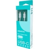 ADATA CACC-100PN-WH cable USB USB 2.0 1 m USB C Blanco blanco, 1 m, USB C, USB C, USB 2.0, Blanco