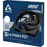 ARCTIC P14 PWM PST Carcasa del ordenador Ventilador 14 cm Negro negro, Ventilador, 14 cm, 1700 RPM, 24,5 dB, 72,8 cfm, 123,76 m³/h