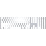 Apple Magic teclado Bluetooth QWERTY Inglés del Reino Unido Blanco plateado/blanco, Completo (100%), Inalámbrico y alámbrico, Bluetooth, QWERTY, Blanco