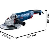 Bosch GWS 24-230 JZ amoladora angular 23 cm 6500 RPM 2400 W 6 kg azul, 6500 RPM, 23 cm, Corriente alterna, 6 kg