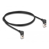 DeLOCK Cable de parche RJ-45 Cat.6a S/FTP, Slim 90° angular negro