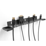 DeLOCK Soporte para cables para montaje en pared con 2 compartimentos negro