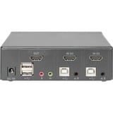 Digitus Conmutador KVM, 2 puertos, pantalla simple, 4K, HDMI®, Switch KVM negro, 2 puertos, pantalla simple, 4K, HDMI®, 3840 x 2160 Pixeles, 4K Ultra HD