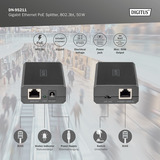 Digitus Divisor PoE Ethernet Gigabit, 802.3bt, 51 Watt, Splitter PoE negro