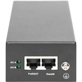 Digitus Inyector PoE++ Gigabit Ethernet, 802.3bt, 85 W negro, 802.3bt, 85 W, Gigabit Ethernet, 10,100,1000 Mbit/s, IEEE 802.3bt, Negro, 100 m, Cortocircuito