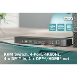 Digitus KVM Switch DisplayPort 4 Puertos, Switch KVM 