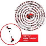 EINHELL GE-CT 18 Li Kit Batería, Cortabordes rojo/Negro, 8500 RPM, 90°, Batería, Ión de litio, 18 V, 2 Ah